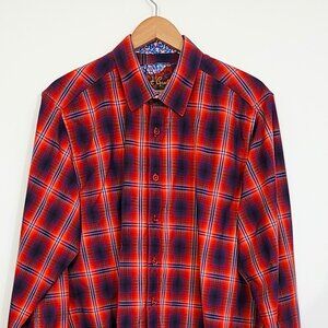 Robert Graham Red and Blue Plaid Button-Up Shirt